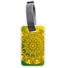 Yellow Green Abstract Wheel Of Fire Luggage Tag (one Side)