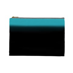 Black And Aqua Cosmetic Bag (large)