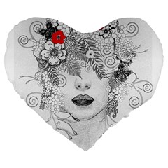 Flower Child 19  Premium Heart Shape Cushion by StuffOrSomething