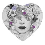 Flower Child Of Hope Heart Ornament (Two Sides) Front
