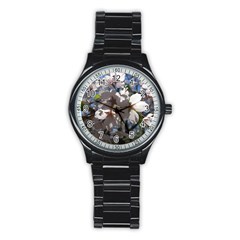 Cherry Blossoms Sport Metal Watch (black) by DmitrysTravels