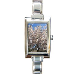 Cherry Blossoms Tree Rectangular Italian Charm Watch by DmitrysTravels