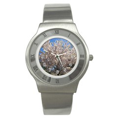 Cherry Blossoms Tree Stainless Steel Watch (slim) by DmitrysTravels