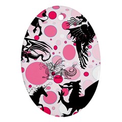 Fantasy In Pink Oval Ornament by StuffOrSomething