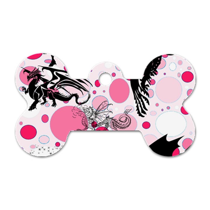 Fantasy In Pink Dog Tag Bone (One Sided)