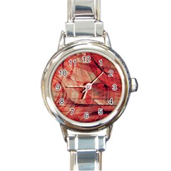 Grey And Red Round Italian Charm Watch by Zuzu