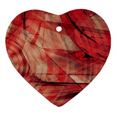 Grey And Red Heart Ornament (two Sides) by Zuzu