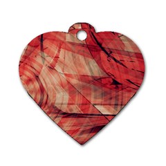 Grey And Red Dog Tag Heart (one Sided)  by Zuzu