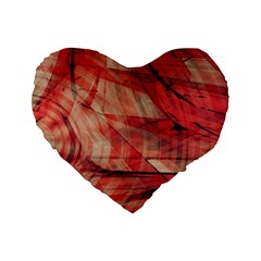 Grey And Red 16  Premium Heart Shape Cushion  by Zuzu
