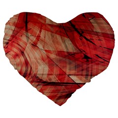 Grey And Red 19  Premium Heart Shape Cushion by Zuzu