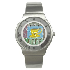 Kaffe Painting Stainless Steel Watch (slim) by StuffOrSomething