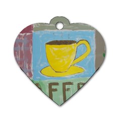 Kaffe Painting Dog Tag Heart (two Sided) by StuffOrSomething