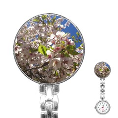 Cherry Blossoms Stainless Steel Nurses Watch