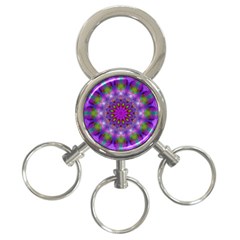 Rainbow At Dusk, Abstract Star Of Light 3-ring Key Chain by DianeClancy