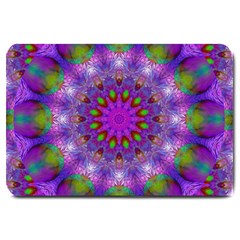 Rainbow At Dusk, Abstract Star Of Light Large Door Mat by DianeClancy