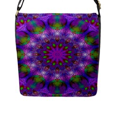 Rainbow At Dusk, Abstract Star Of Light Flap Closure Messenger Bag (large) by DianeClancy