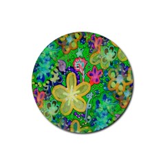 Beautiful Flower Power Batik Drink Coasters 4 Pack (round)