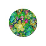 Beautiful Flower Power Batik Magnet 3  (Round) Front