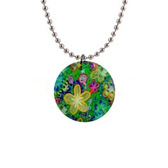 Beautiful Flower Power Batik Button Necklace by rokinronda