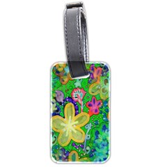 Beautiful Flower Power Batik Luggage Tag (two Sides) by rokinronda