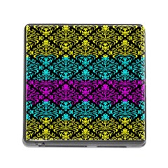 Cmyk Damask Flourish Pattern Memory Card Reader With Storage (square) by DDesigns