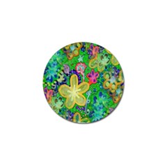 Beautiful Flower Power Batik Golf Ball Marker 4 Pack by rokinronda