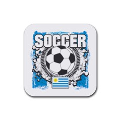 Soccer Uruguay Rubber Square Coaster (4 Pack) by MegaSportsFan