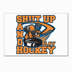 Shut Up And Play Hockey Postcard 4 x 6  (pkg Of 10) by MegaSportsFan
