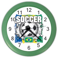 Soccer Brazil Color Wall Clock