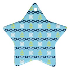 Anchors & Boat Wheels Star Ornament (two Sides)