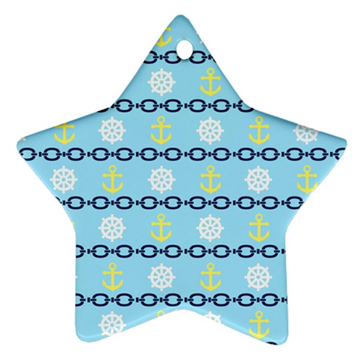 Anchors & Boat Wheels Star Ornament (Two Sides)