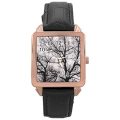 Tree Rose Gold Leather Watch 