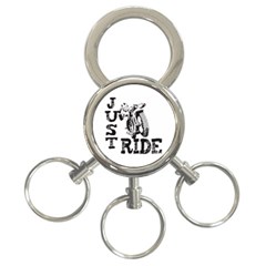 Black Just Ride Motorcycles 3-ring Key Chain by creationsbytom