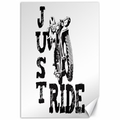 Black Just Ride Motorcycles Canvas 20  X 30 