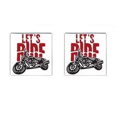 Red Text Let s Ride Motorcycle Cufflinks (square) by creationsbytom