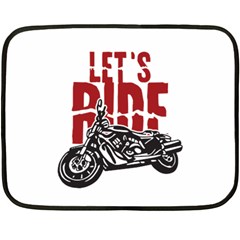 Red Text Let s Ride Motorcycle Mini Fleece Blanket(two Sides)