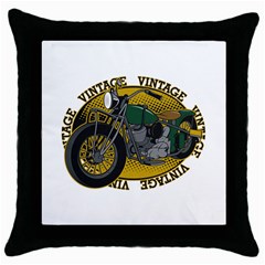 Vintage Style Motorcycle Throw Pillow Case (black)