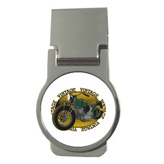 Vintage Style Motorcycle Money Clip (round)