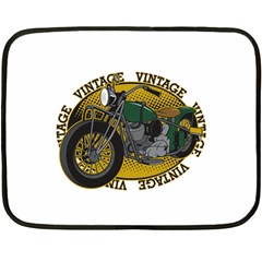 Vintage Style Motorcycle Mini Fleece Blanket(two Sides) by creationsbytom