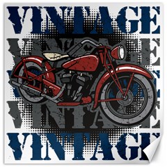 Vintage Motorcycle Multiple Text Shadows Canvas 16  X 16  by creationsbytom