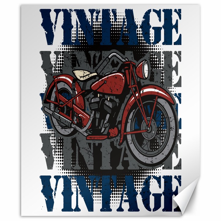 Vintage Motorcycle Multiple Text Shadows Canvas 20  x 24 