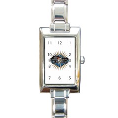 Classic Vintage Motorcycle Rectangular Italian Charm Watch by creationsbytom