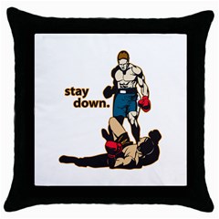 Stay Down Boxing Throw Pillow Case (black)