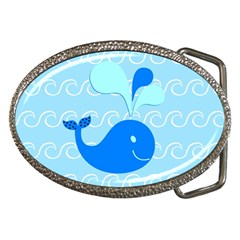 Playing In The Waves Belt Buckle (oval)