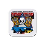 Demolition Derby Rubber Square Coaster (4 pack) Front