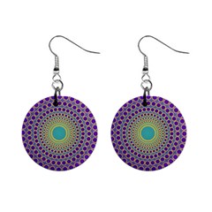 Radial Mandala Mini Button Earrings