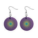 Radial Mandala Mini Button Earrings Front