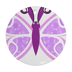 Whimsical Awareness Butterfly Round Ornament by FunWithFibro