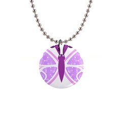 Whimsical Awareness Butterfly Button Necklace by FunWithFibro