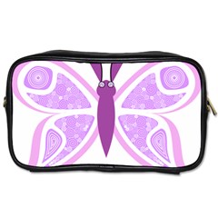 Whimsical Awareness Butterfly Travel Toiletry Bag (one Side) by FunWithFibro